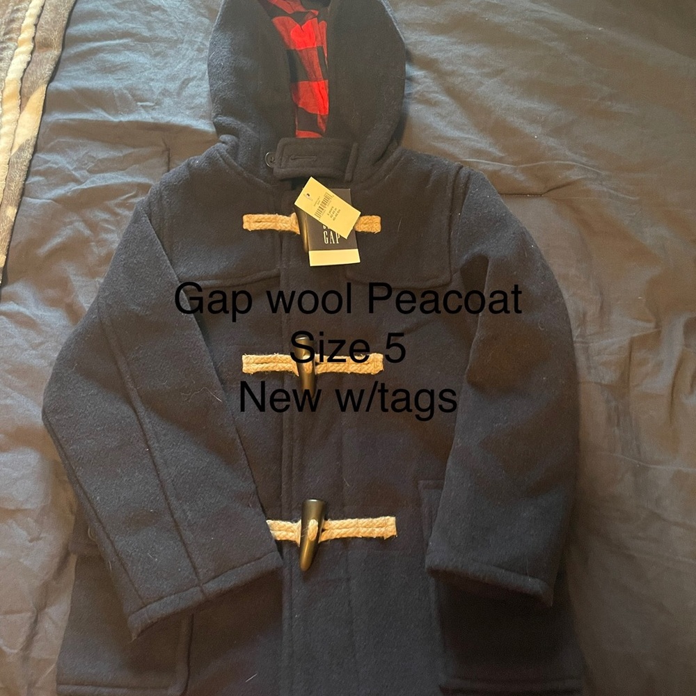 Gap wool peacoat- size 5 new w/tags- navy blue